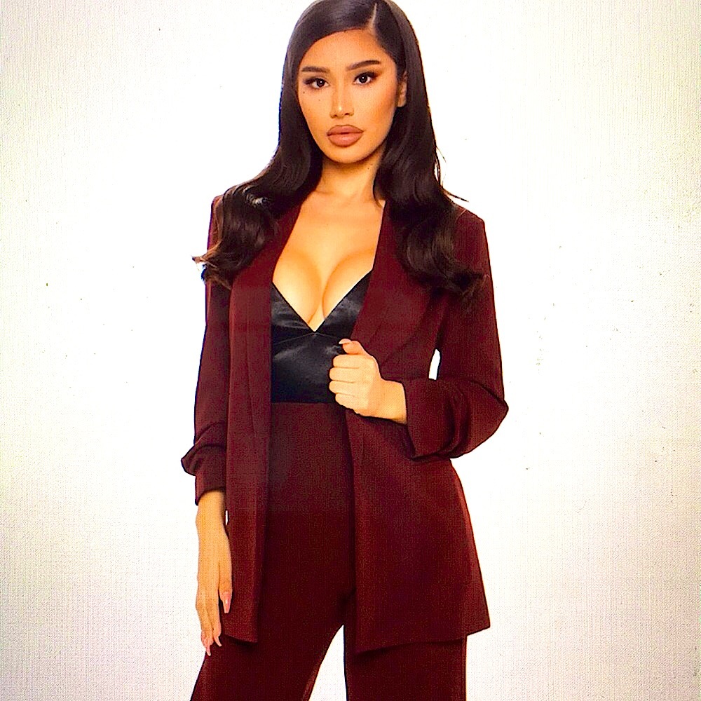 Burgundy Fashion nova blazer